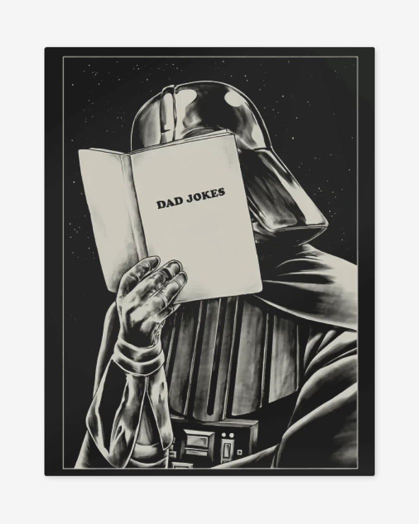Print metalico Negro de Dad Jokes 