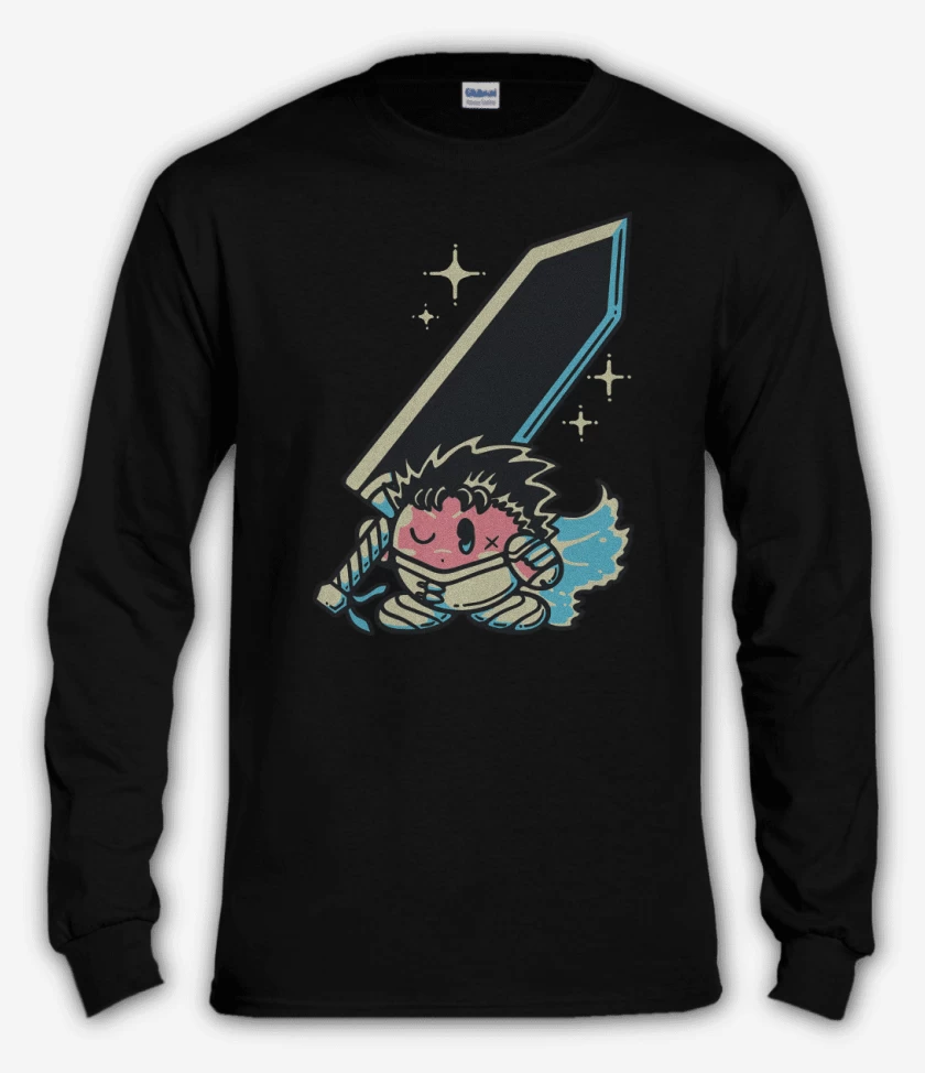 Polera manga larga Negro de BerserKirby