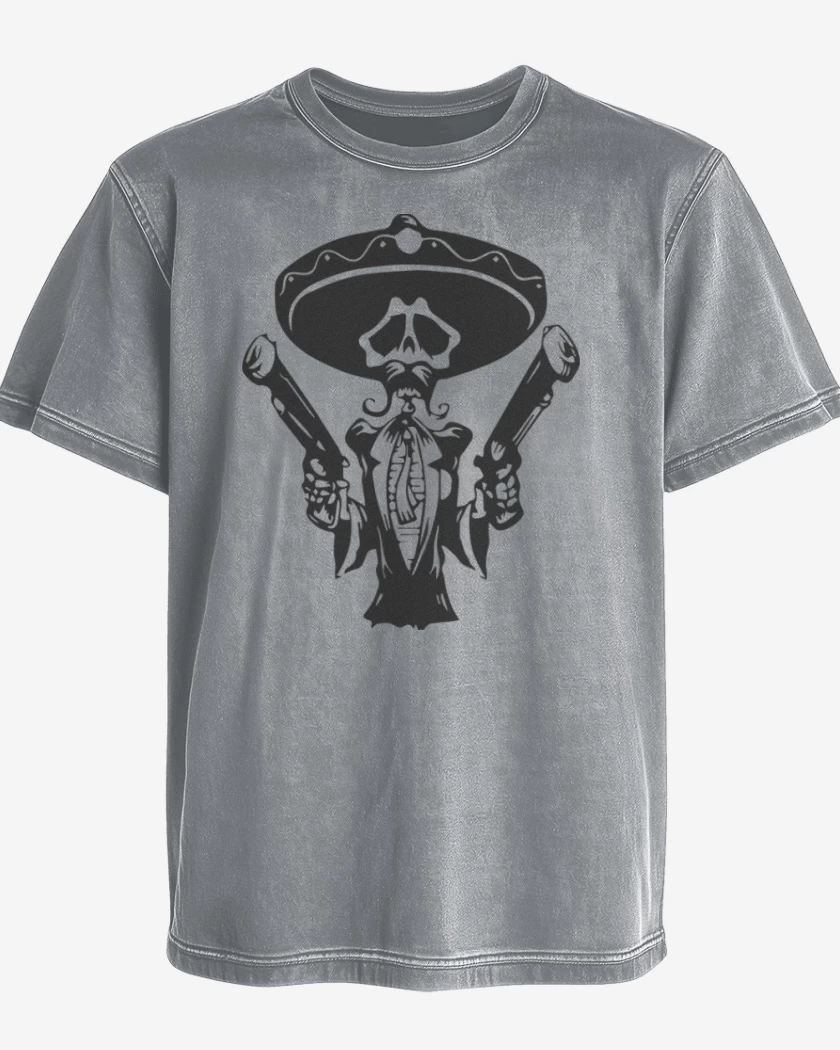 Polera desgastada Gris Melange de Day of the dead