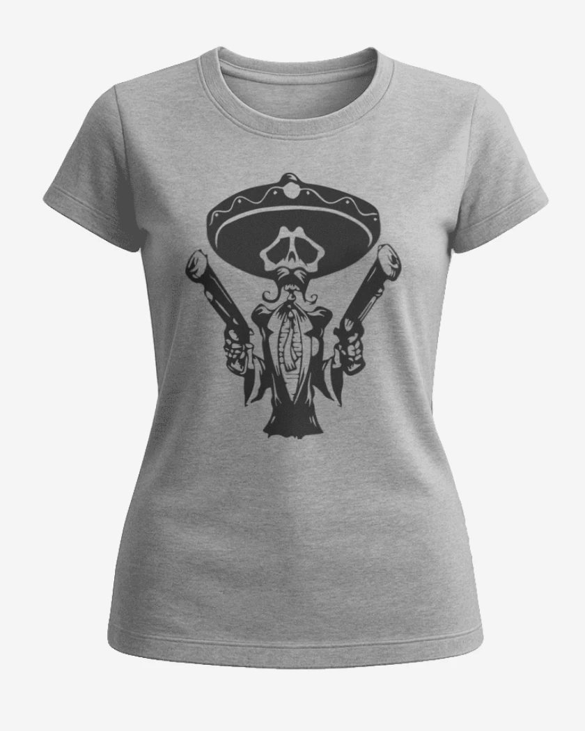 Polera de Mujer Gris Melange de Day of the dead
