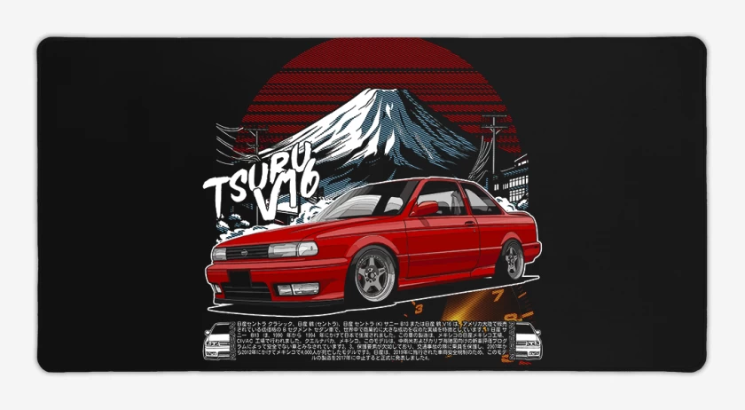 Mouse pad Gamer Negro de Tsuru v16