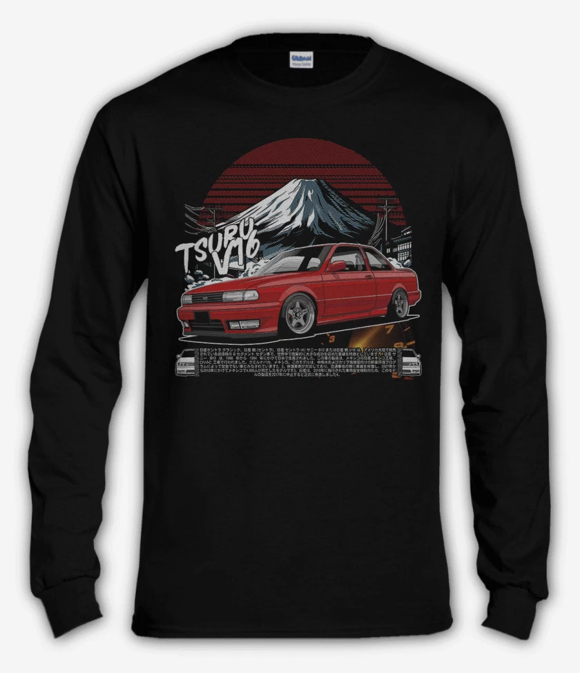 Polera manga larga Negro de Tsuru v16