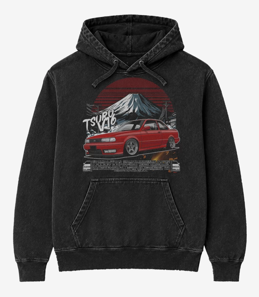 Poleron Canguro Acid Wash Negro de Tsuru v16