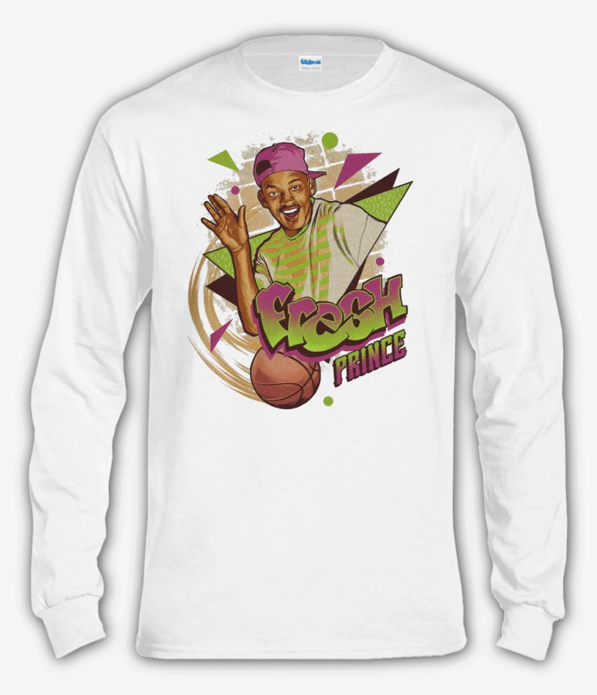 Polera manga larga Blanco de Principe del Rap