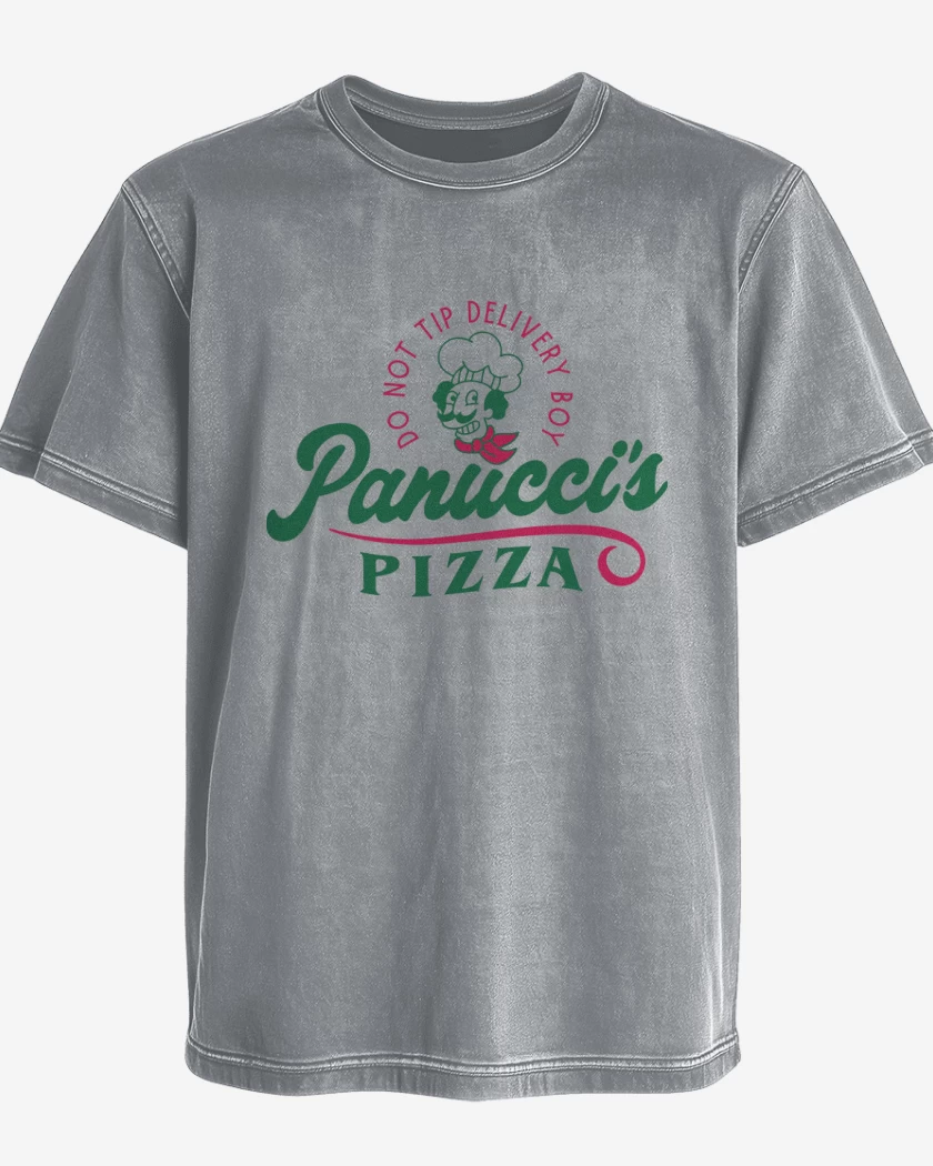 Polera desgastada Gris Melange de Panuccis Pizza