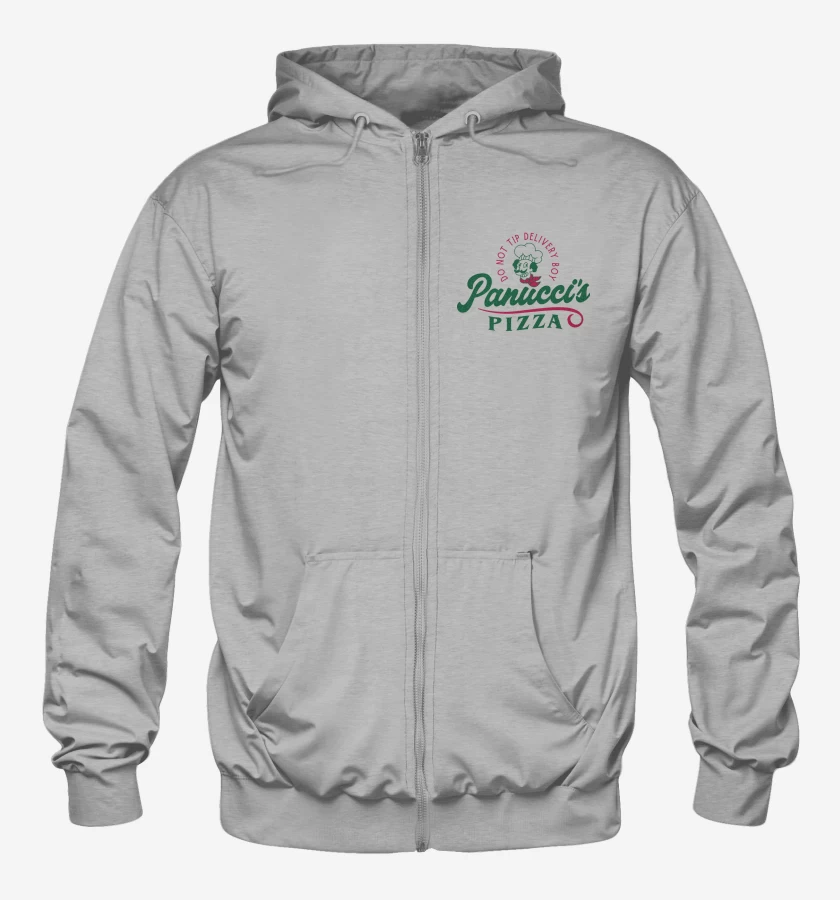 Poleron Canguro con cierre Gris Melange de Panuccis Pizza