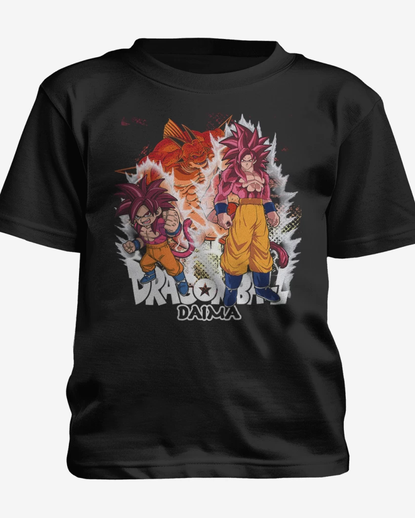 Polera de niño Negro de Goku Daima Ssj4