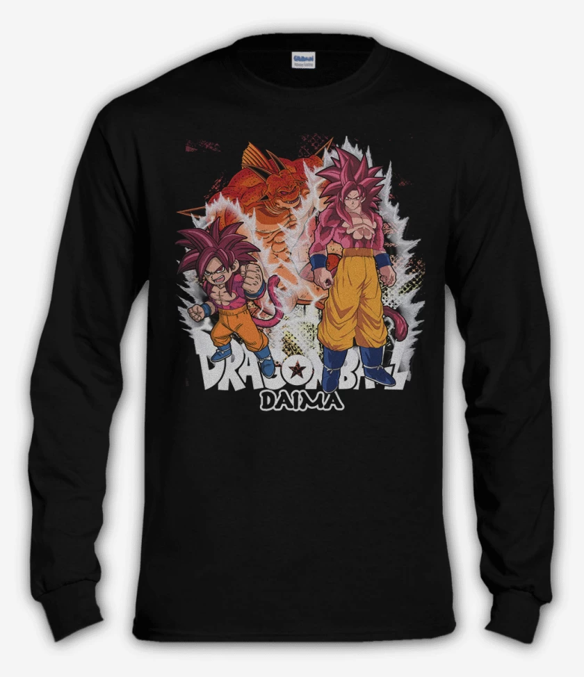 Polera manga larga Negro de Goku Daima Ssj4