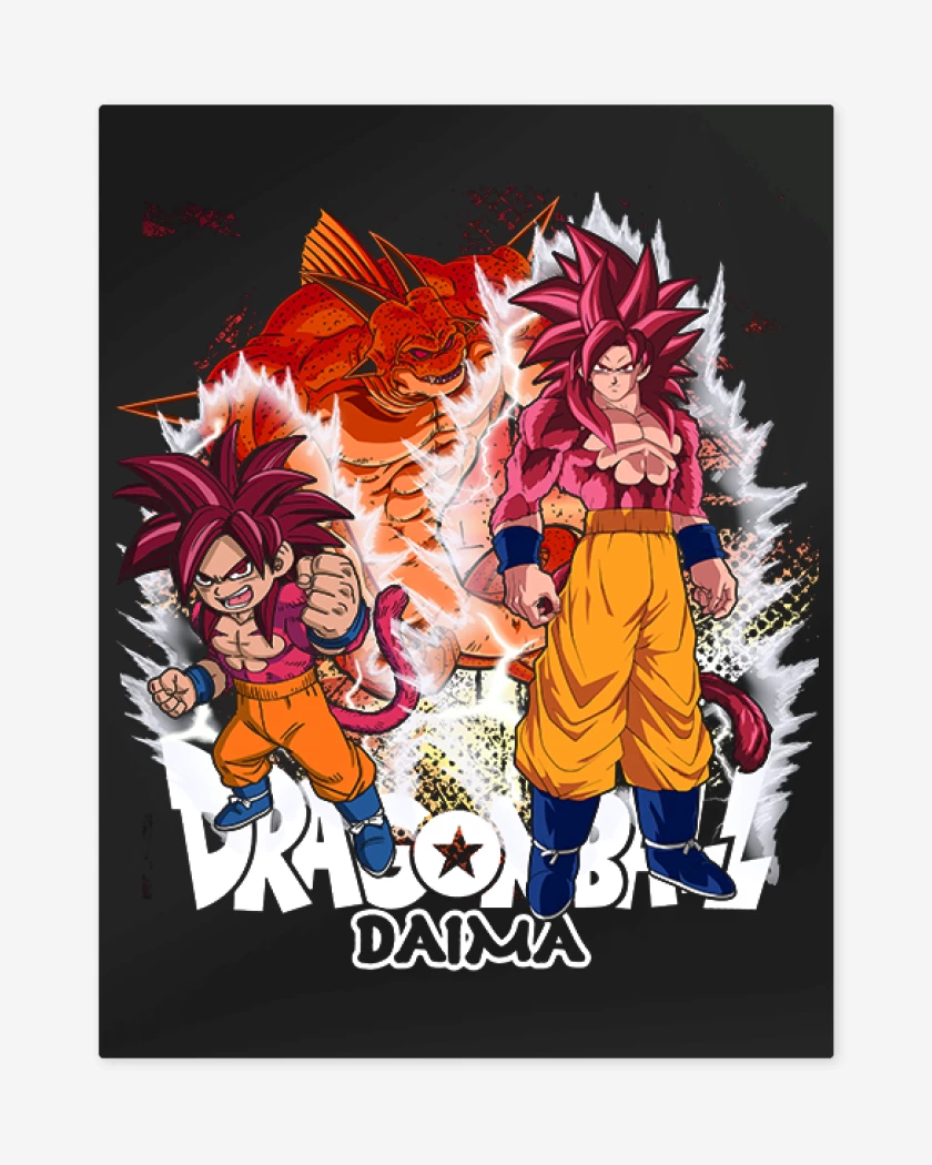 Print metalico Negro de Goku Daima Ssj4
