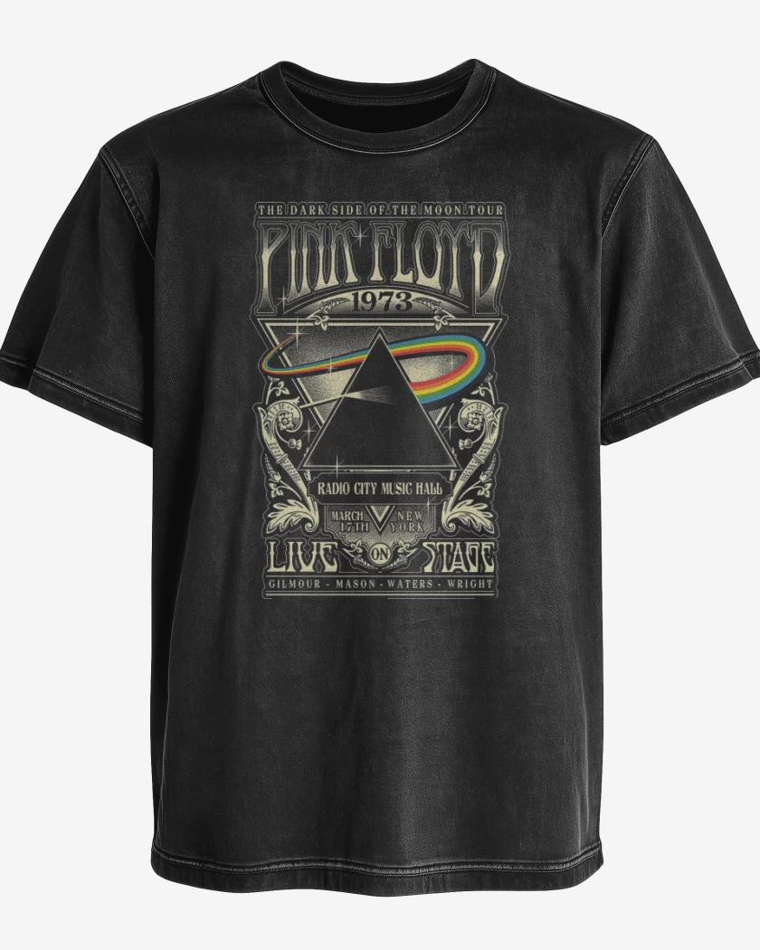 Polera desgastada Pink Floyd Dark Side 73