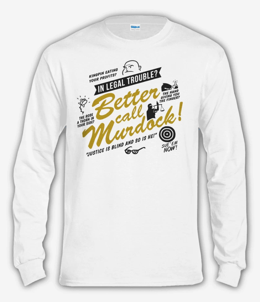 Polera manga larga Blanco de Better Call Murdock