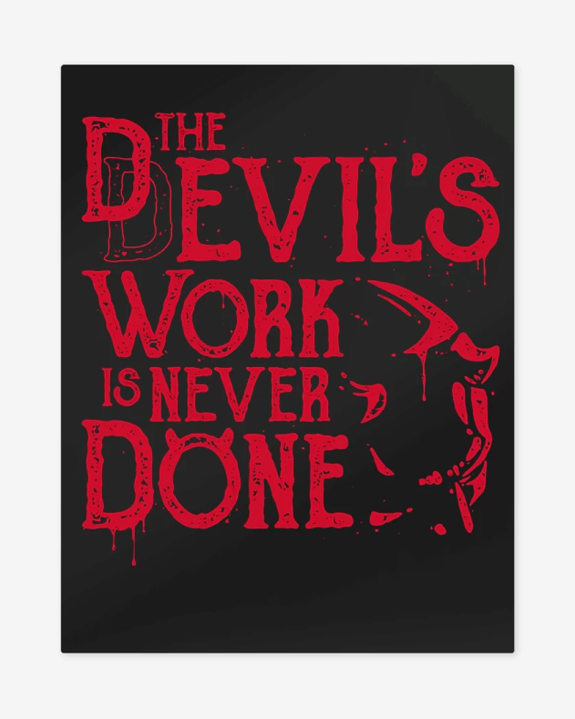 Print metalico Negro de DD Work Never Done