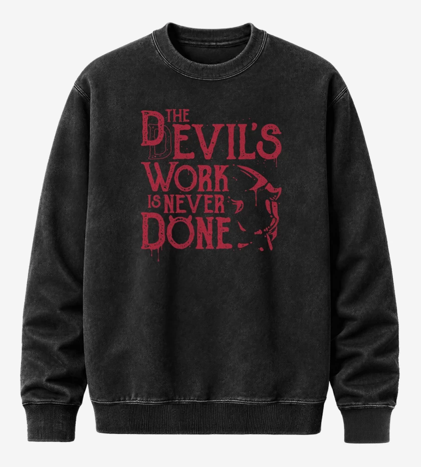 Poleron Polo Acid Wash Negro de DD Work Never Done