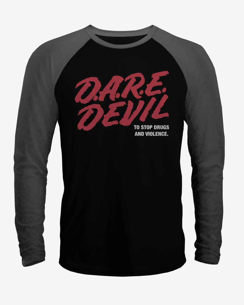 Polera Raglan Negro / Negro Heather de D.A.R.E. Devil