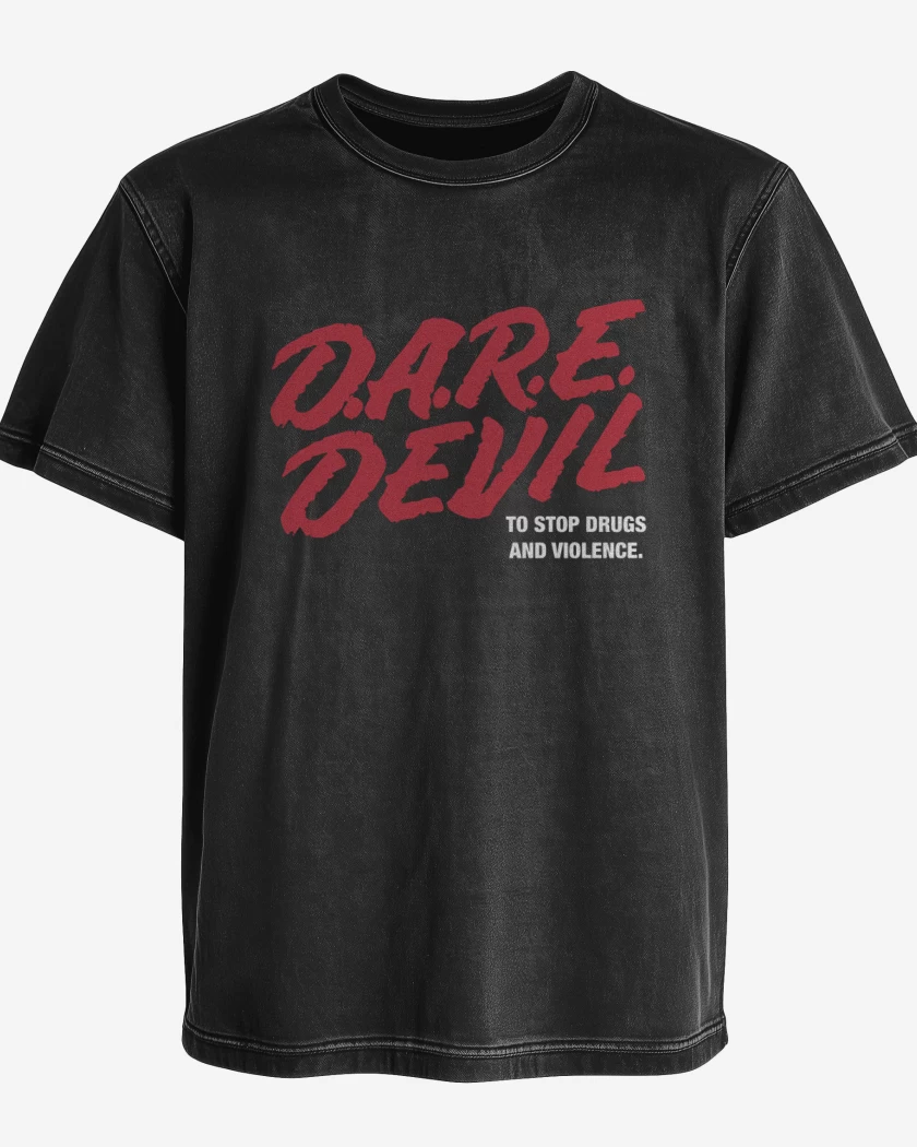 Polera desgastada Negro de D.A.R.E. Devil