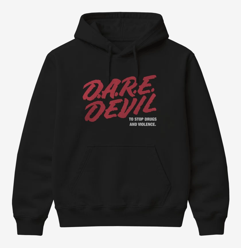 Poleron Canguro básico Negro de D.A.R.E. Devil