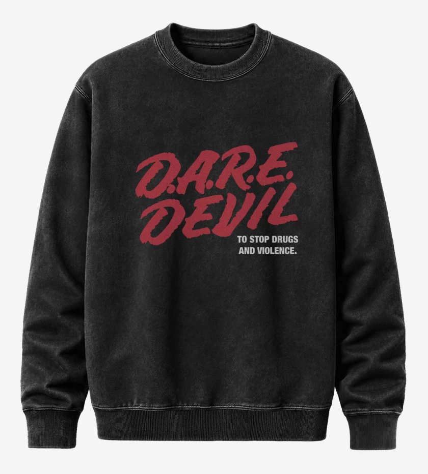 Poleron Polo Acid Wash Negro de D.A.R.E. Devil