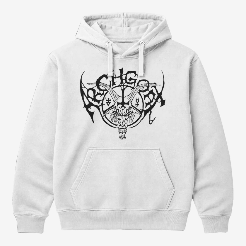 Polerón Canguro Blanco de Archgoat Logo N