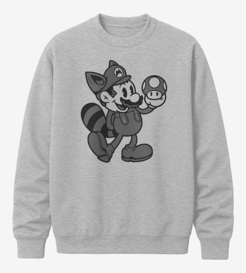 Poleron polo Gris Melange de Super bigote bross black and white