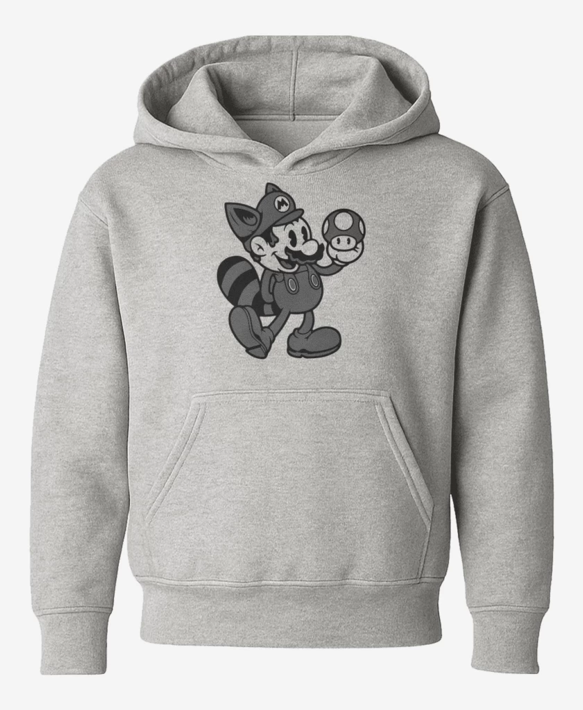 Poleron de niño Gris Melange de Super bigote bross black and white