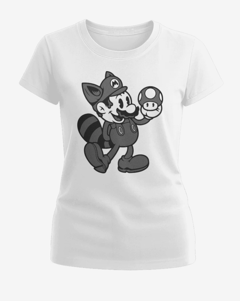 Polera de Mujer Blanco de Super bigote bross black and white