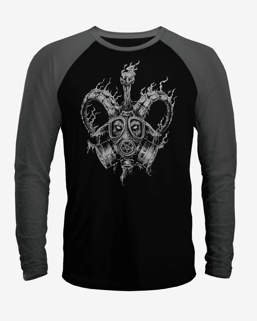 Polera Raglan Negro / Negro Heather de Archgoat 6.66