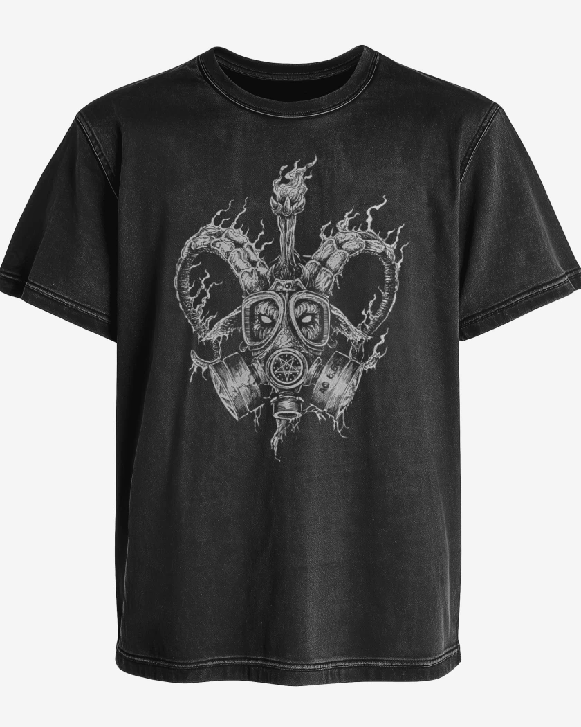 Polera desgastada Negro de Archgoat 6.66