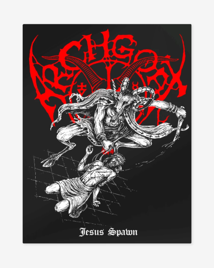 Print metalico Negro de Archgoat Jesus Spawn