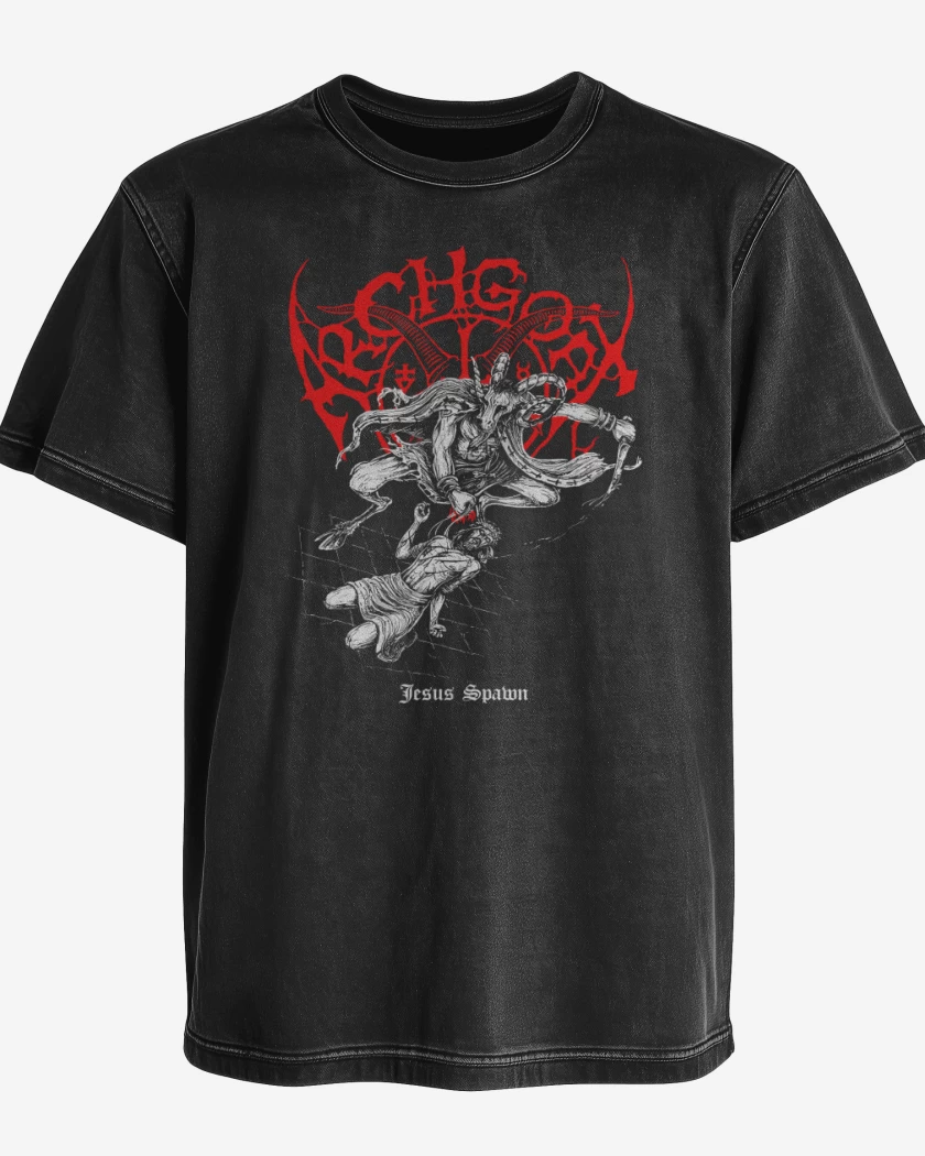 Polera desgastada Negro de Archgoat Jesus Spawn