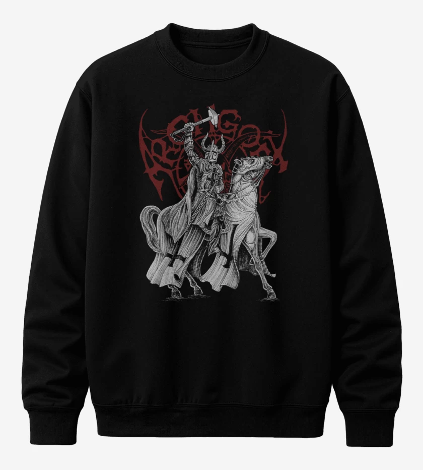 Poleron polo Negro de Archgoat Satanic Crusader