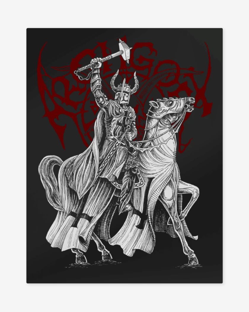 Print metalico Negro de Archgoat Satanic Crusader