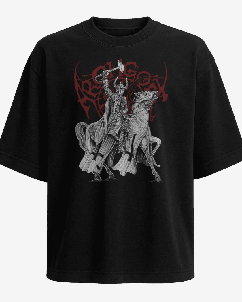 Polera Oversize Archgoat Satanic Crusader