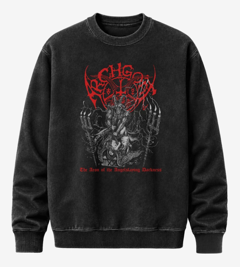 Poleron Polo Acid Wash Negro de Archgoat The Aeon