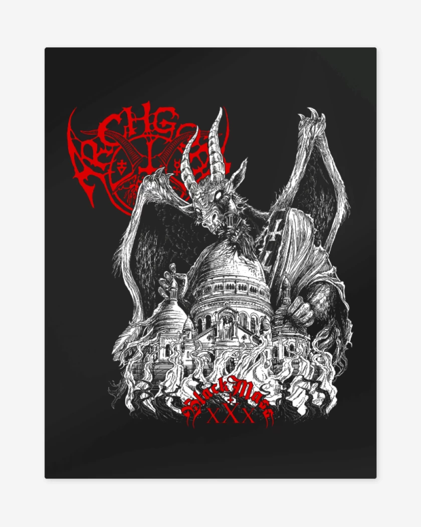 Print metalico Negro de Archgoat Black Mass