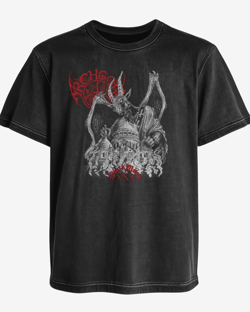 Polera desgastada Archgoat Black Mass