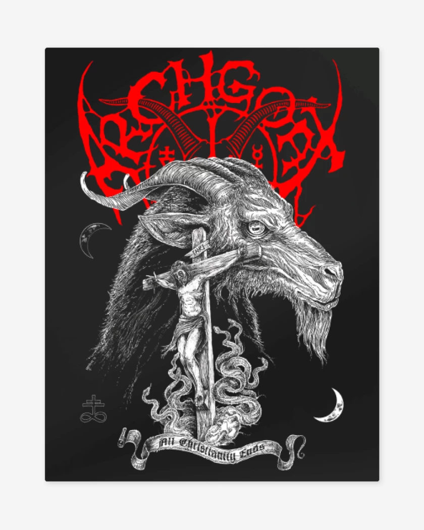 Print metalico Negro de Archgoat All Christianity Ends