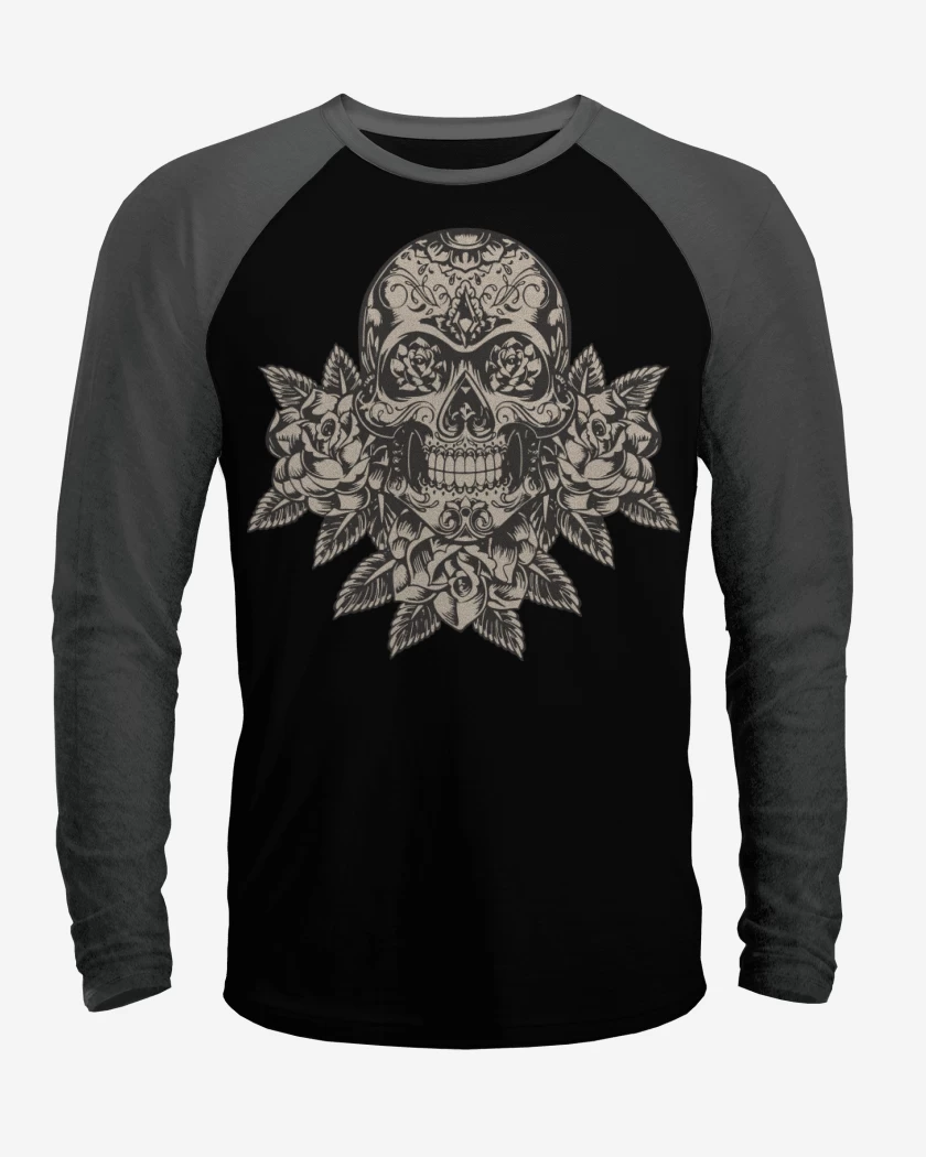 Polera Raglan Negro / Negro Heather de Calaca 2