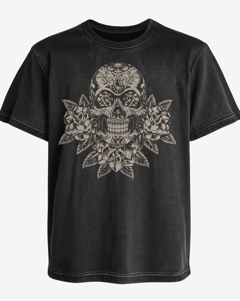 Polera desgastada Negro de Calaca 2