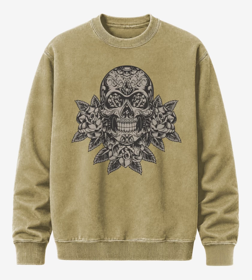 Poleron Polo Acid Wash Beige de Calaca 2