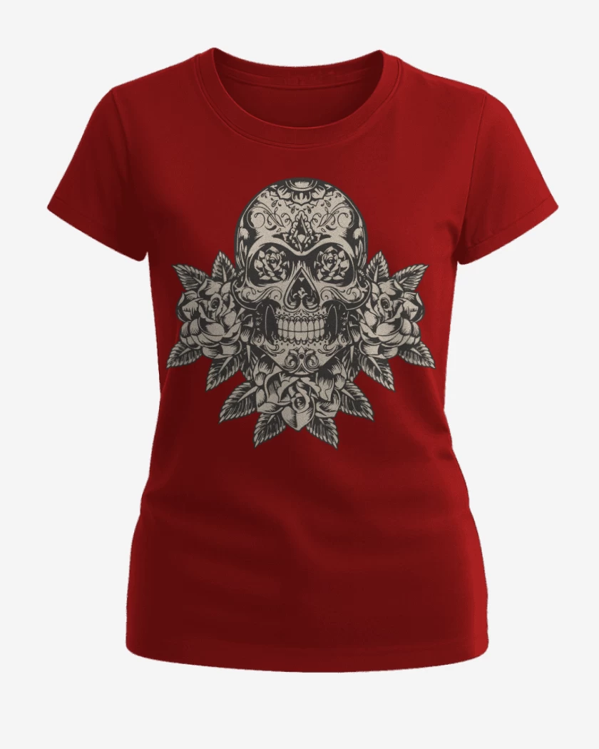 Polera de Mujer Rojo de Calaca 2