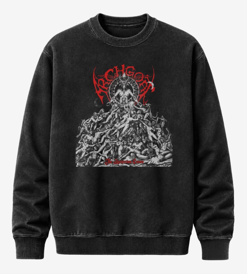 Poleron Polo Acid Wash Negro de Archgoat The Luciferian Crown