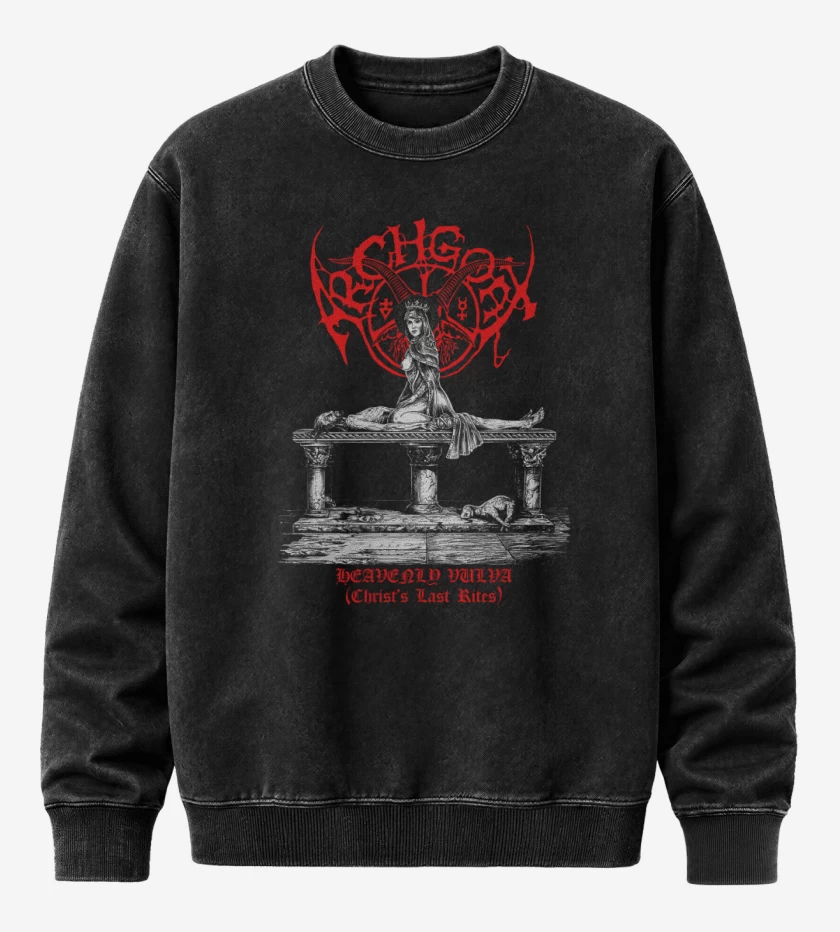 Poleron Polo Acid Wash Negro de Archgoat Heavenly 