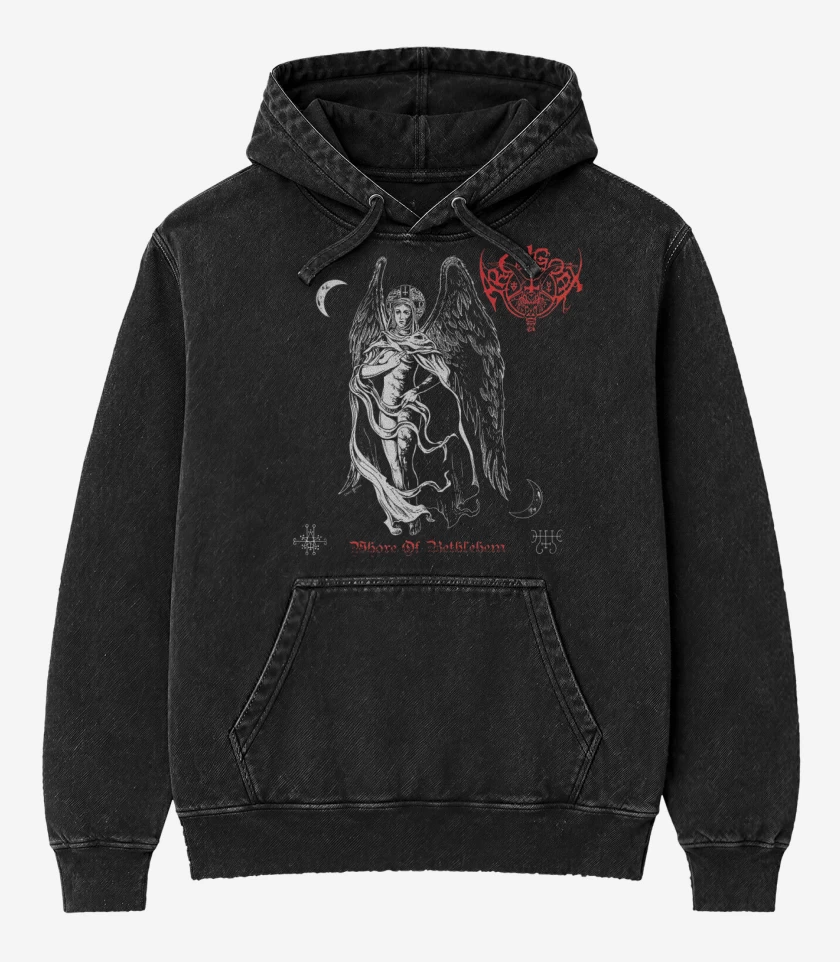 Poleron Canguro Acid Wash Negro de Archgoat Bethlehem