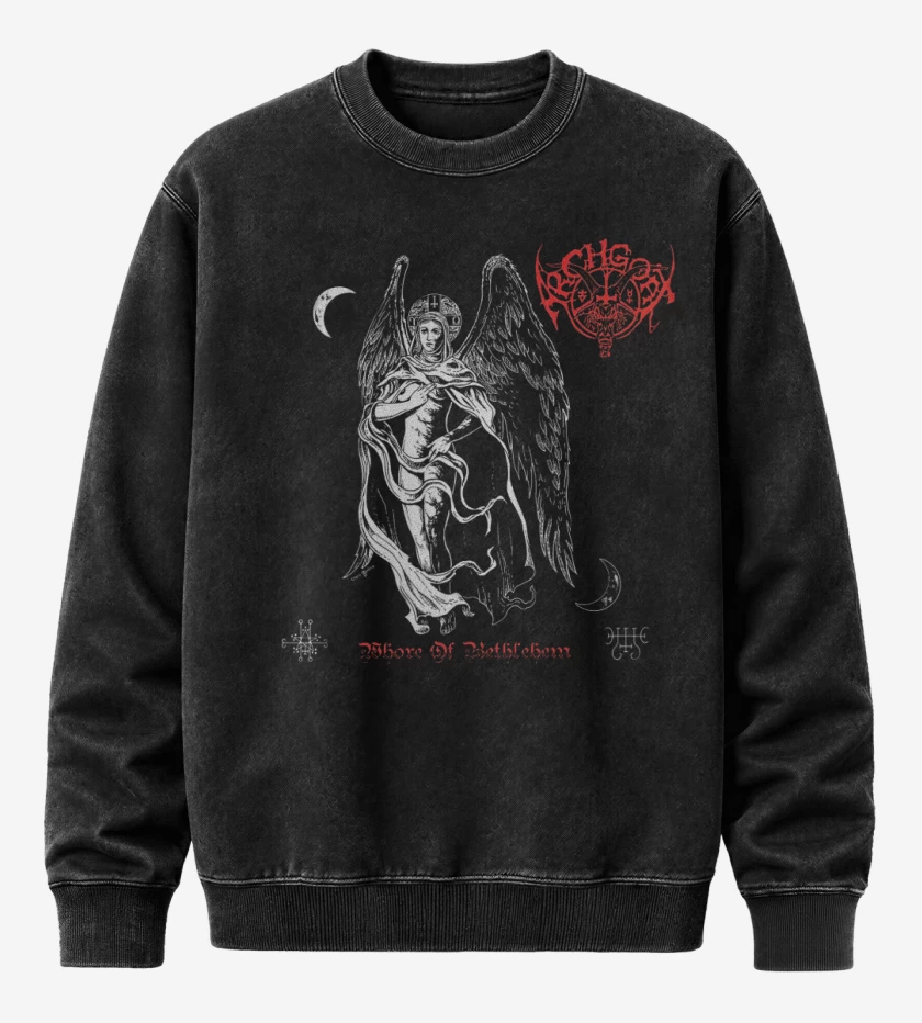 Poleron Polo Acid Wash Negro de Archgoat Bethlehem