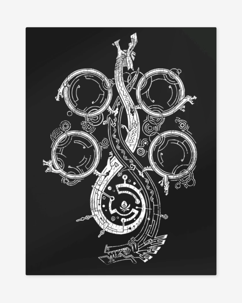 Print metalico Negro de Monster Hunter Wilds Logo B