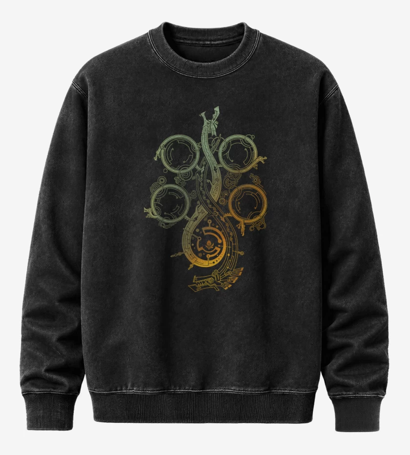 Poleron Polo Acid Wash Negro de Monster Hunter Wilds Color