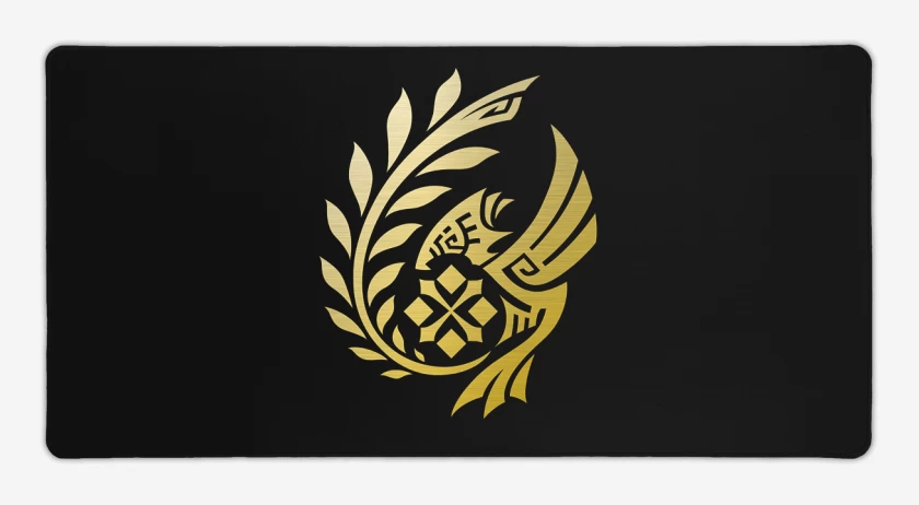 Mouse pad Gamer Negro de Monster Hunter Wilds Emblema
