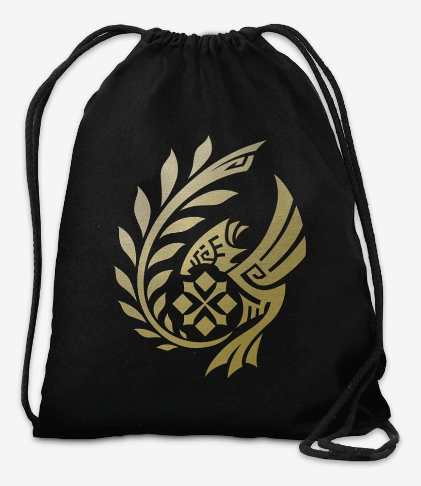 Mochila Negro de Monster Hunter Wilds Emblema