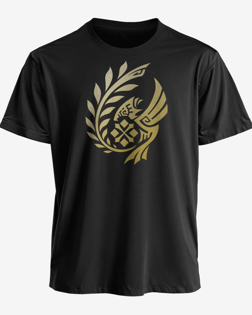 Polera premium Negro de Monster Hunter Wilds Emblema