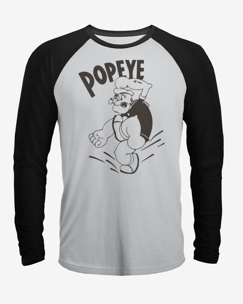 Polera Raglan Blanco / Negro de Popeye